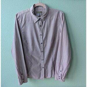 The Territory Ahead Silk Cotton Button Down Shirt Mauve Pink Womens Large